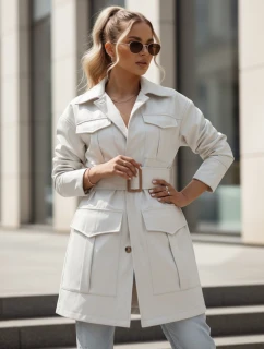 VERMONT dámský přechodový kabát s vázáním světle šedý FashionStreet NY0581