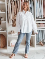 Dámské oversize tričko s prodlouženým zadním dílem BLUOSIZE bílé FashionStreet DY0457