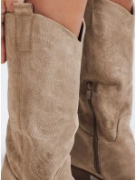 Dámské kovbojské boty béžové FashionStreet ZY1091 Dámské kovbojské boty béžové FashionStreet ZY1091