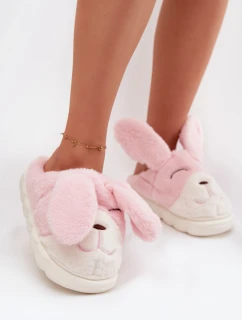 Kožešinové dámské pantofle králíčci růžové Faylen