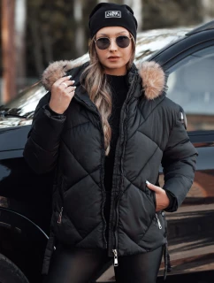 Dámská zimní bunda LESISI prošívaná s kapucí černá FashionStreet TY4716