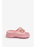 Dámské Pěnové Žabky S Ozdobami Růžové Afariana