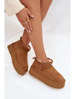 Dámské sněhule z přírodního semiše Mairene – camel