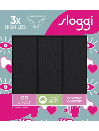sloggi GO Crush High leg C3P - BLACK - SLOGGI BLACK - SLOGGI