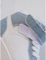 Dětské džínové sportovní boty bílo-modré Milara