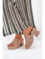 Dámské Sandály Na Podpatku A Platformě Khaki Omeisa