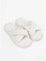 Trendy bílé  nazouváky dámské platforma