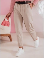 Dámské volnočasové kalhoty s páskem SOFELIA moka FashionStreet UY2505 Dámské volnočasové kalhoty s páskem SOFELIA moka FashionStreet UY2505