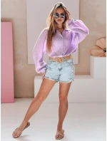 Dámské oversize mušelínové tričko MUSLINEA berry FashionStreet DY0476