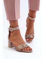 Sandály Na Podpatku Maciejka 04141-49 Béžové Sandály Na Podpatku Maciejka 04141-49 Béžové