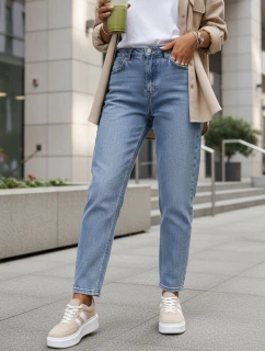 Dámské džíny mom fit s vysokým pasem modré FashionStreet UY2891