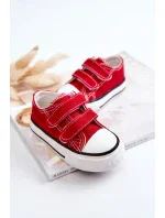Dětské tenisky na suchý zip červený Bernie