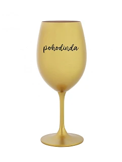 POHODINDA - zlatá sklenice na víno 350 ml