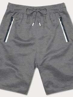 Šedé pánské kraťasy s kontrastními vsadkami (8K925-5)