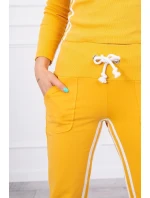 Sada s dvojitými pruhy hořčice+bílá