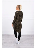 Mikina moro s dlouhými zády khaki+zelená Mikina moro s dlouhými zády khaki+zelená