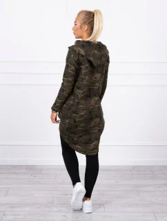 Mikina moro s dlouhými zády khaki+zelená