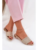 Dámské Sandály Na Plochém Podpatku Zlaté Fexxy Dámské Sandály Na Plochém Podpatku Zlaté Fexxy