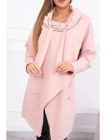 Oversize tunika s obálkou 16546 starorůžová - Kesi