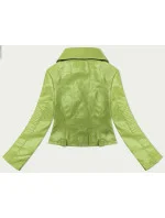 Bunda ramoneska v pistáciové barvě s asymetrickým zipem J Style (11Z8130)