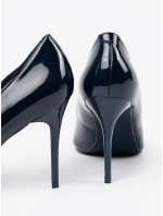 Praktické tmavě modré  lodičky dámské na jehlovém podpatku