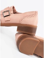 Pěkné  mokasíny růžové dámské na plochém podpatku