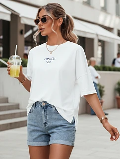Dámské bílé tričko HELLO FashionStreet RY2545