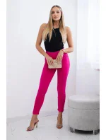 Bavlněné kalhoty se zirkony na zadních kapsách fuchsie Bavlněné kalhoty se zirkony na zadních kapsách fuchsie