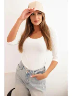 Halenka s kulatým výstřihem ecru