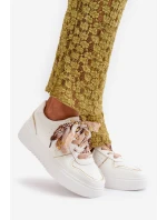 Dámské Tenisky Na Platformě S Dekorativním Šněrováním Bílé Mistra