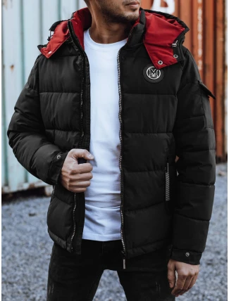 Pánská prošívaná zimní bunda s kapucí černá FashionStreet TX4930 Pánská prošívaná zimní bunda s kapucí černá FashionStreet TX4930