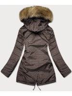 Černo-hnědá oboustranná dámská zimní bunda (mhm-w556) Černo-hnědá oboustranná dámská zimní bunda (mhm-w556)