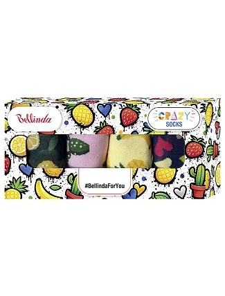 Dárková krabička zábavných crazy ponožek 4 páry CRAZY SOCKS BOX - BELLINDA - zelená Dárková krabička zábavných crazy ponožek 4 páry CRAZY SOCKS BOX - BELLINDA - zelená