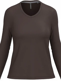 Kariban K 382 Dámské tričko do V s dl. rukávem 20.K382 chocolate