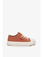 Dámské plátěné tenisky na platformě Big Star – oranžové