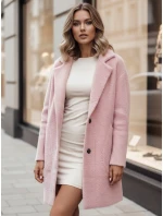 Dámský alpakový kabát RITA II růžový FashionStreet NY0681 Dámský alpakový kabát RITA II růžový FashionStreet NY0681