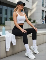 Dámské sportovní legíny s vysokým pasem černé DSTREET UY2854