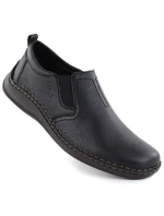 Černá pánská kožená nazouvací obuv Rieker 05264-00 Černá pánská kožená nazouvací obuv Rieker 05264-00