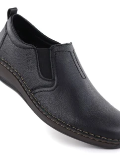 Černá pánská kožená nazouvací obuv Rieker 05264-00