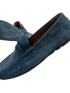 Wrangler pánské polobotky mokasíny Maifield Suede přírodní kůže námořnická modř