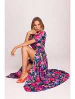 M858 Maxi šaty s otevřenými zády - model 1