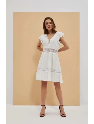 Dámské šaty L-SU-4045 bílé - Moodo Dámské šaty L-SU-4045 bílé - Moodo