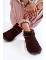 Dámské semišové nízké boty do sněhu Hněde Shelie Dámské semišové nízké boty do sněhu Hněde Shelie
