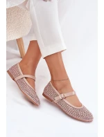 Zdobené Dámské Baletky S Páskem A Přezkou Béžové Avirae