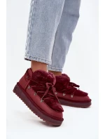 Nízké sněhule na platformě s kožíškem D.Franklin DFSH370011 bordové