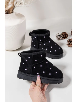 Dětské sněhule srdíčka Černé Gracina