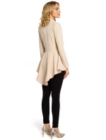 Asymetrický frak s límcem a zapínáním na knoflíky M165 - černý - Moe