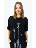 Dámské domácí šaty s krátkým rukávem Žirafy Dámské domácí šaty s krátkým rukávem Žirafy