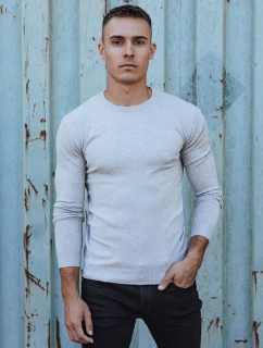 Pánský klasický svetr světle šedý FashionStreet WX2212