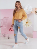 FLORENSSO modré dámské džíny slim fit kalhoty FashionStreet UY2467